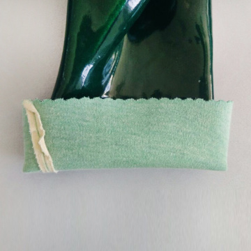 Guante de trabajo químico de acabado liso PVC verde 35 cm