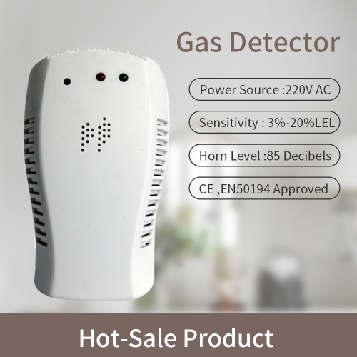 Ventas directas de fábrica 85 db 220 V AC Detector de gas para el hogar LPG Detector de fugas de gas de seguridad natural para el hogar