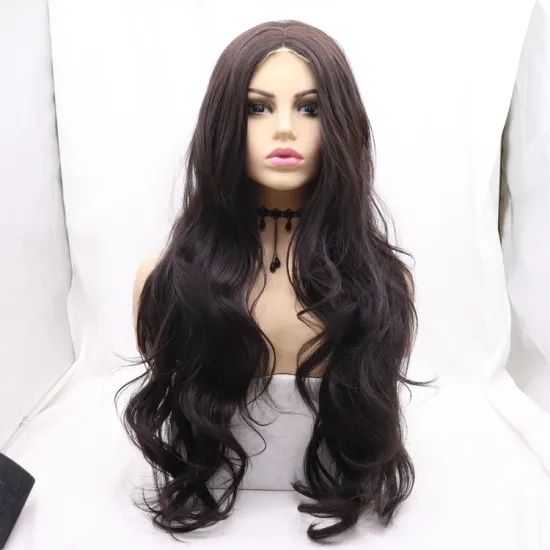 Vigorous mono premium high quality straight wave long wholesale black women synthetic hair wigs small lace front