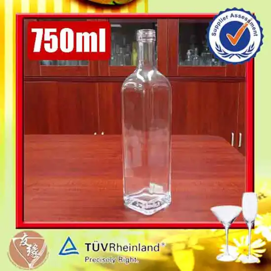 alcoholic gin rum bottle custom design 750ml wholesale glass liquor bottles