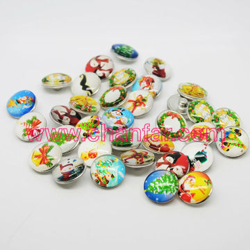 Fashion Christmas Series Glass Button Charms Jewelry