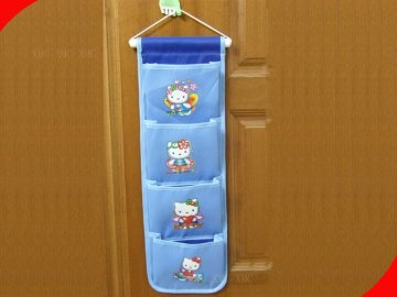 Blue Cotton Canvas Storage Home Office Hanging Wall Pockets Organizers
