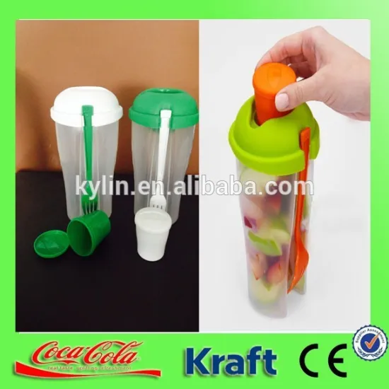 plastic salad cup with fork