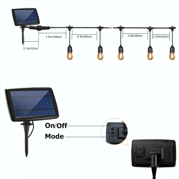 15m S14 Holiday Lighting - Luci a corda a LED per decorazioni per patio esterno