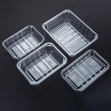 Supermarket PET Display Tray Stackable Transparent Container