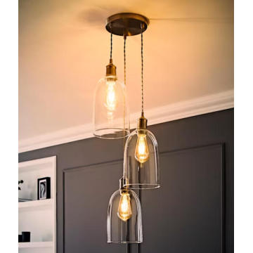 Cluster Lamp Holder with Glass Dome Shades