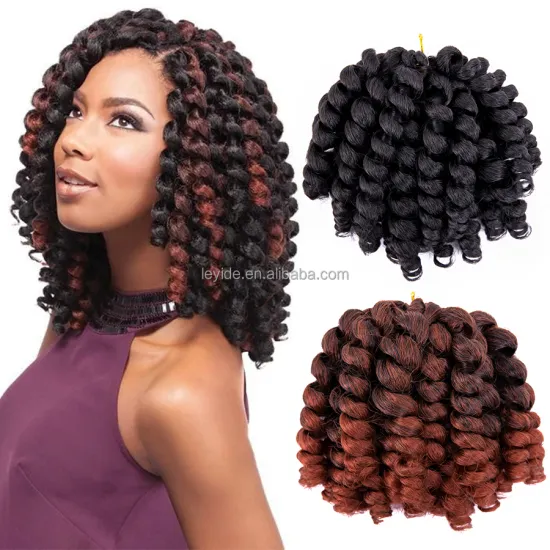AliLeader 20 Strands Jumpy Wand Curl Crochet Braids Hair Jamaican Bounce Crochet Twist Braids African Synthetic Braiding Hair