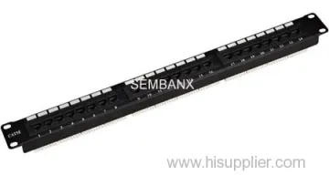 Cat5e 24 Ports Black Patch Panel 