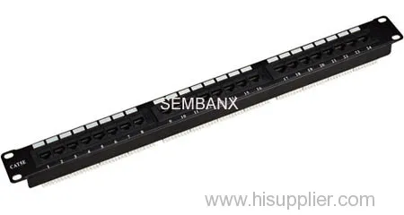 Cat5e 24 Ports Black Patch Panel 