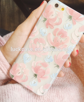 2016 New Arrival Child-free Soft Wholesale Cheap Relief Flower TPU Phone Case For iphone 4/5s/6s/6p
