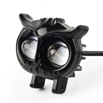 40W Owl Design Dual Color LED Auxiliary Flood Fog Light Headlight for Motorcycle - High-Low Beam