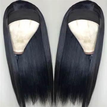 Headband Wigs For Black Women Brazilian Straight Human Hair Wigs Glueless Remy Scarf Full Machine Headband Wig Human Hair
