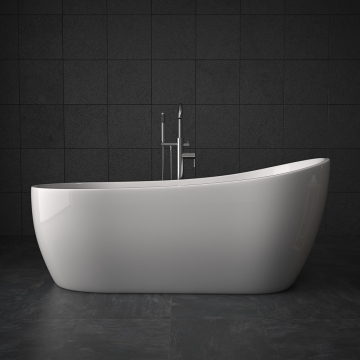 Factory Direct Pure Acrylic Freestanding Rectangular White Bathtub 1.7m