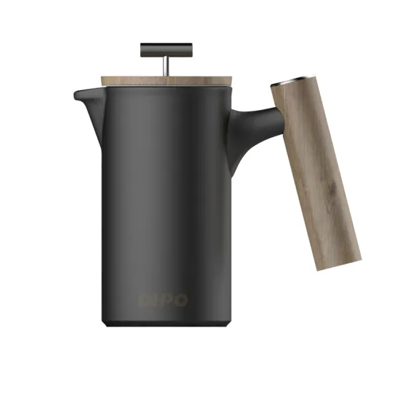 2021 Bestselling Antique Ceramic French Press Coffee Maker with Wooden Handle
