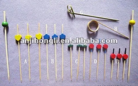 Colored Bamboo Bead Skewers