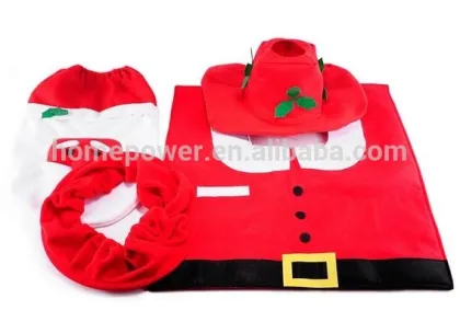 2015 Newest Christmas Happy Santa Toilet Seat Cover and Rug Bathroom Set