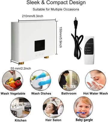 Factory price Wall Mounted Electric instant Shower Heater Water Constant Temperature Hot Water Heater with Remote Control