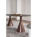 Natural Marble Imported Brown Mesh Panel Dining Tables