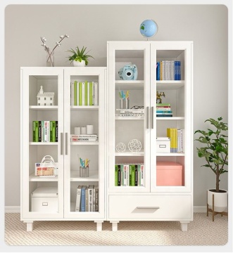 2022 Best Selling Modern Bookcase with Drawers and Sliding Door Hinge - Custom Size