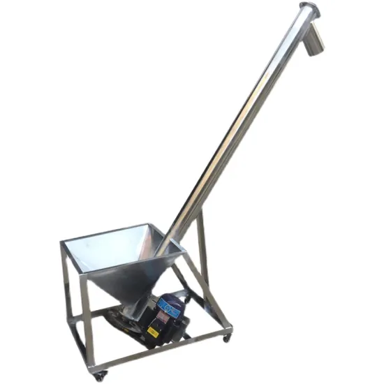 Tubular Spiral Lifting Conveyor with Inclined Hopper for Dry Powder