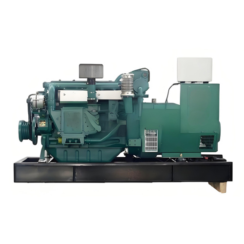 Conjunto gerador diesel marítimo com componentes principais do PLC