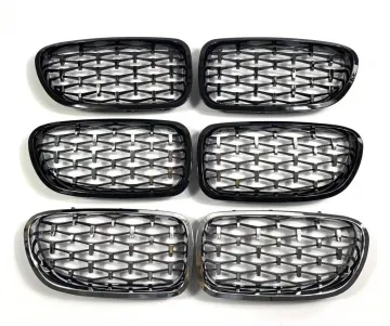 Front Grille Silver Black Star Diamond Kidney Grille for BMW 5 Series G30 2018-2020