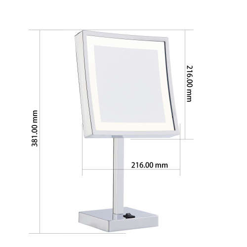Square vanity table mirror with lights