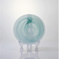 Wholesale Green Colored Frosted Cloudy Glass Plates Set