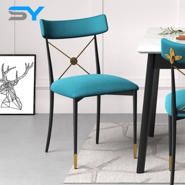 SIYANG Creative Dining Room Chairs: Velvet Cover with Metal Legs