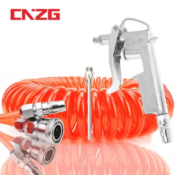 High Pressure Cleaning Spray Gun Air Blow Compressor Dust 1/4" Pneumatic Air Hose Spiral Tube Pipe Clean Car Duster Tools
