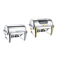 Stainless Steel Chafing Dish Set Stainless steel hot pot with visible lid Manufactory