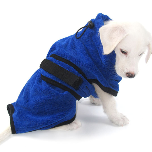 Microfiber Pet Bathrobe med midjebälte hund Badrock