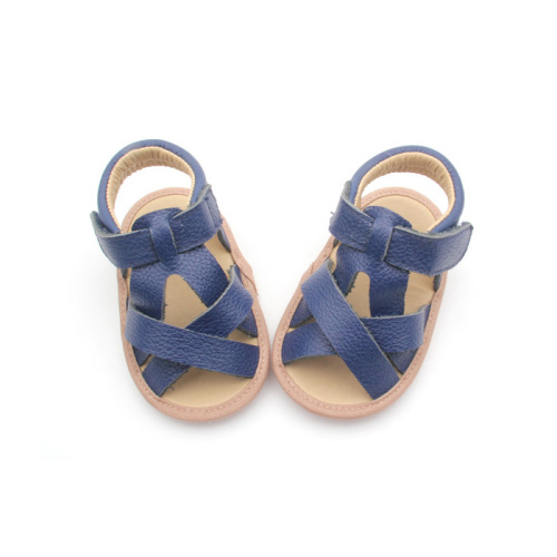 Sandalias para niños pequeños de moda azul oscuro