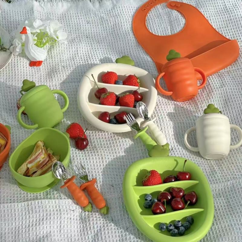 Vibrant Kids Tableware with Vegetable Designs
