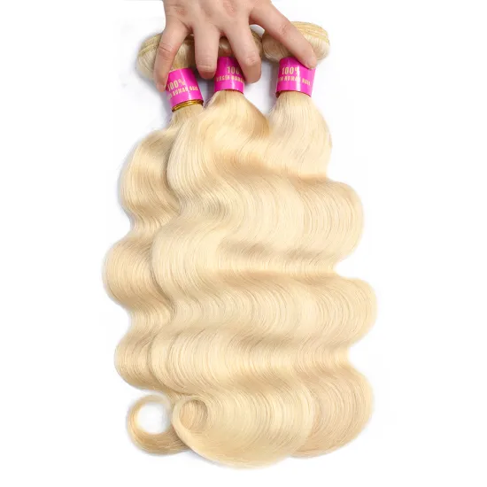 Wholesale 613 Cuticle Aligned Virgin Hair,Russian Blonde Virgin Human Hair Bundles With Closure Free Sample Human Hair Extension