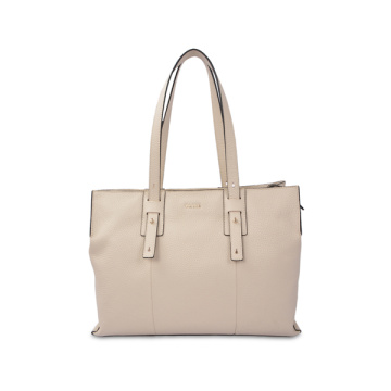 Structured Vegetable Tanned Leather Blush Everyday Tote
