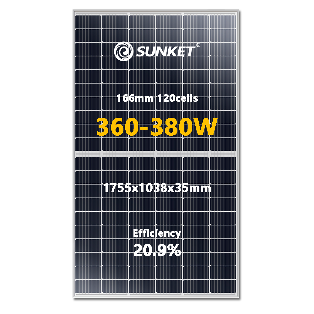 360W 166mm 9BB Half-Cut Solar Cel PV-module