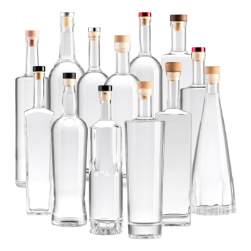 Custom Clear Cylinder Wine Glass Bottles for Whiskey and Liquor - 500ml & 750ml