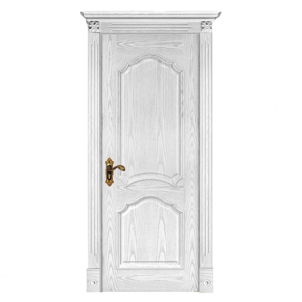 寝室用の白い固体木製ベニヤのドア