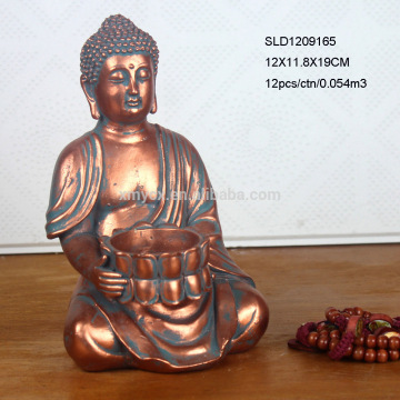 Tabletop decoration resin buddha with tea light holder