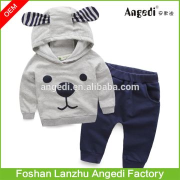 2PCS Toddler Baby Outfits Long Sleeve Hooded Tops plus Pants Set Kids Clothes