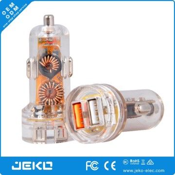 Transparent plastic QC 3.0 car charger