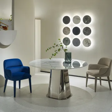 Round Marvelous Modern Unique Top Dining Table