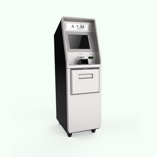 Ак түстөгү Cashpoint банкоматынын киоскасы