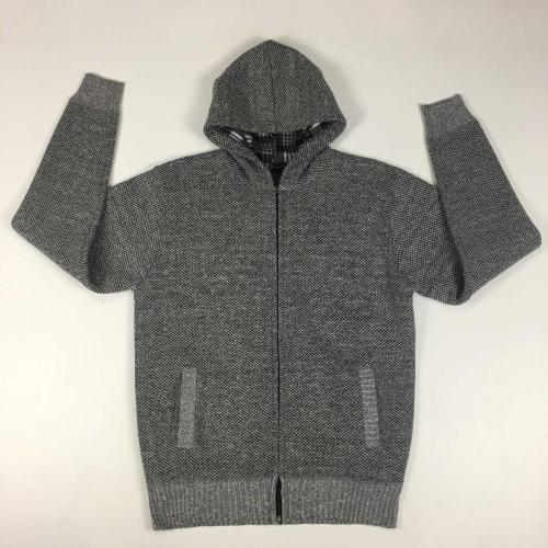 Men's Hoodie Fleece-lined Knitted Sweater