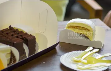 Disposable separate pattern white greaseproof paper tray for cake