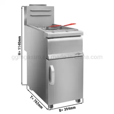 Commercial Stainless Steel LPG Gas Deep Fryer with Basket Fried Chicken Machine