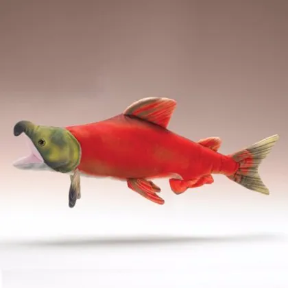 10" Length Stuffed Animal Toy Salmon Plush Fish, Salmon Plush Toy, Plush Toy Salmon