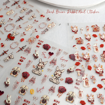 'OEM Nails Sticker Charm - 5D Cartoon Halloween Bunny Sticker for Nail Art'