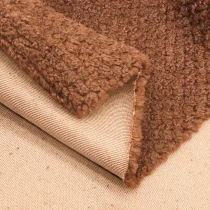 polyester Fleece Soft Brown Knitted Fabric